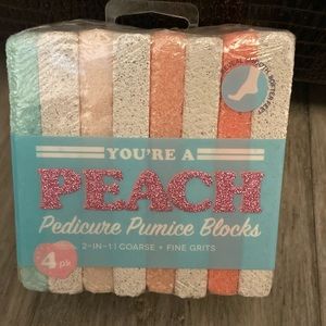 NWT You’re a PEACH pedicure pumice blocks 2-in-1 coarse + fine grits 4 pack